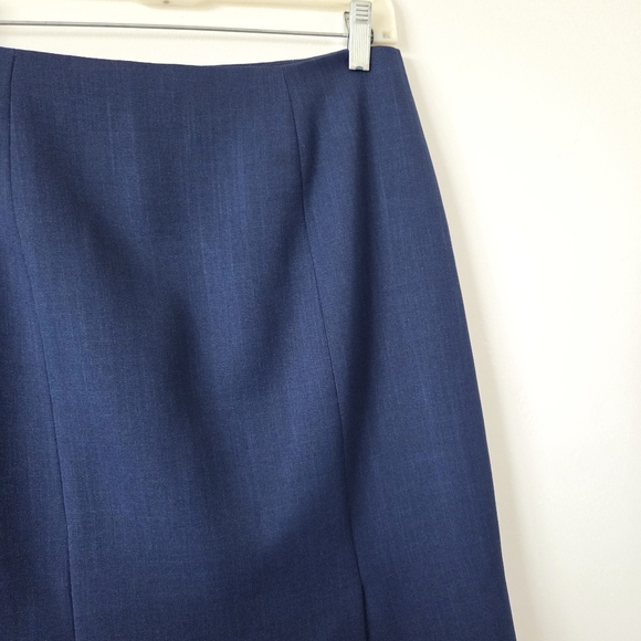 Vintage Evan Picone Pencil Skirt Navy Blue Chambray Professional Preppy Office 6 - Picture 7 of 10